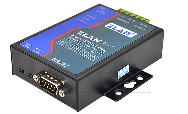 Купить Преобразователь интерфейсов ZLAN5143-EU, RS-232/485/422 в Ethernet, 1xRS-485/422, 1xRS-232, Modbus Gateway, 24VDC, EU Power, DIN35 фото