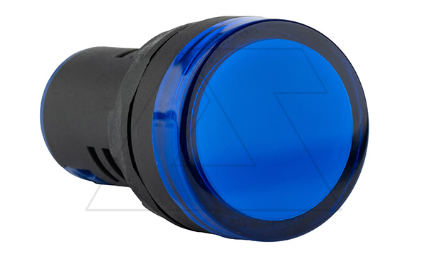 Купить Индикатор светодиодный моноблочный AD116-22DS, синий, LED 220VAC/DC, IP65, 22mm GQELE фото