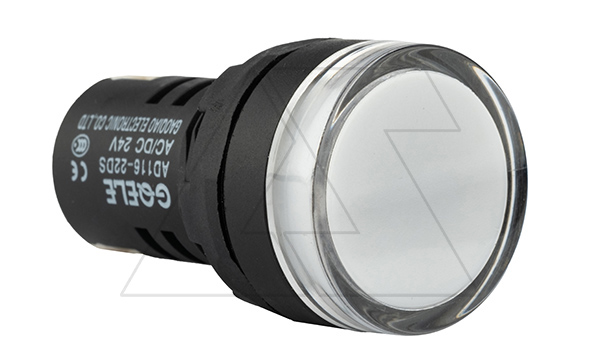 Купить Индикатор светодиодный моноблочный AD116-22DS, белый, LED 110VAC/DC, IP65, 22mm GQELE фото