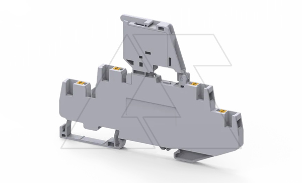 Купить Клемма двухъярусная с держателем предохранителя CPDLF2.5L6-60V /6x107,9mm, push-in, 4 присоед., 2,5(max 4)mm2, 6,3/20A, 500V, LED 6-60V, серая Connectwell фото