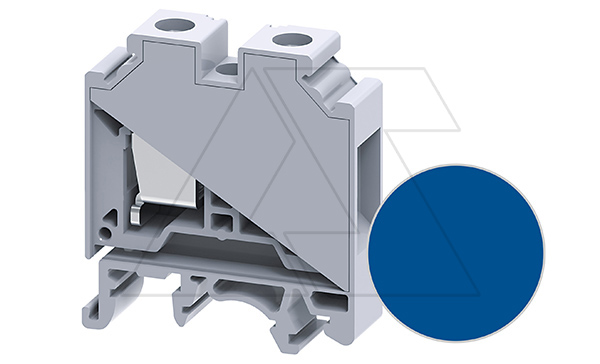 Купить Клемма проходная CTS16UBU /12x43mm, винтовая, 2 присоед., 16mm2, 76A, 1000V, синяя Connectwell фото