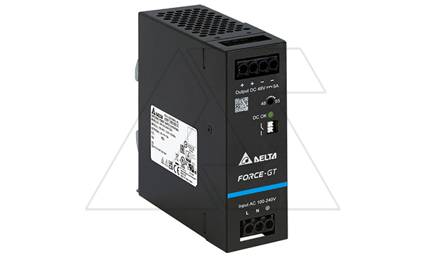 Купить Блок питания импульсный Force-GT, 240W, 5A, 90_264VAC / 48VDC, DIN35, реле DC OK, винт.клеммы, ал.корпус Delta фото