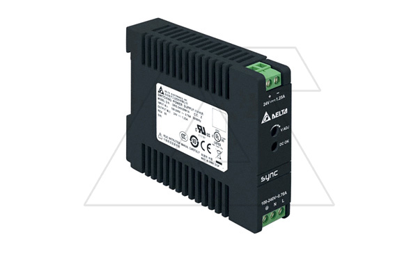 Купить Блок питания импульсный Sync, 30W, 1.25А, 85_264VAC / 24VDC, DIN35, винт.клеммы, пл.корпус Delta фото
