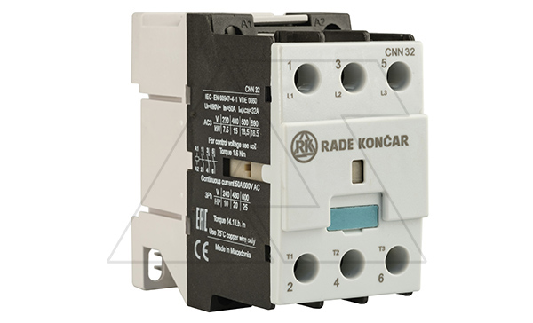Купить Контактор CNN 32 00 110V 50Hz, 3P, 32A/(50A по AC-1), 15kW(400VAC), 110VAC Rade Koncar фото