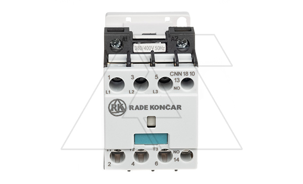 Купить Контактор CNN 18 10 380/400V 50Hz, 3P, 18A/(30A по AC-1), 7.5kW(400VAC), 380/400VAC, 1NO Rade Koncar фото