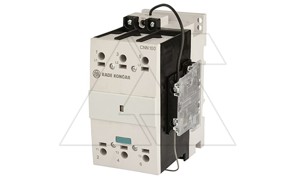 Купить Контактор CNN 100 10, 24VDC, 3P, 100A/(115A по AC-1), 55kW(400VAC), 1NO, Uk=24VDC, Iвтяг=8,3А, Iуд=0,15А Rade Koncar фото