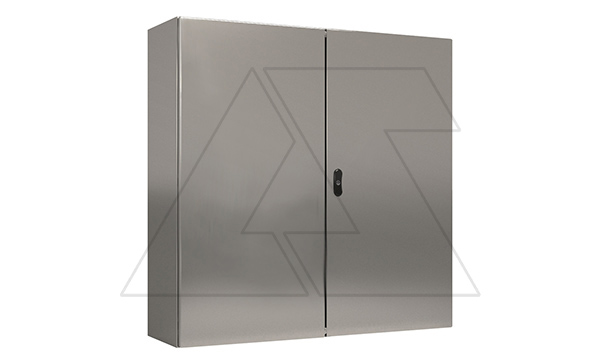 Купить Щит ECOR моноблочный 1200x1200x300мм (ВxШxГ) из нерж. стали навесной с монт. панелью двудверный, ригельный замок, дно глухое, IP55 ETA фото