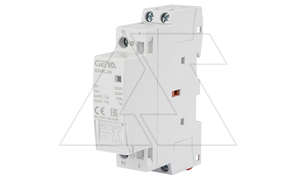 Купить Контактор модульный GYHC-2P, 20A, 1NO+1NC, 24VDC, 1M GEYA фото