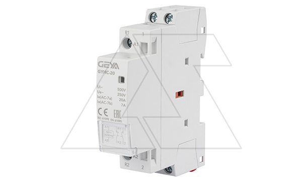 Купить Контактор модульный GYHC-2P, 20A, 1NO+1NC, 230VAC, 1M GEYA фото