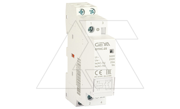 Купить Контактор модульный GYHC-2P, 25A, 2NO, 24VDC, 1M GEYA фото