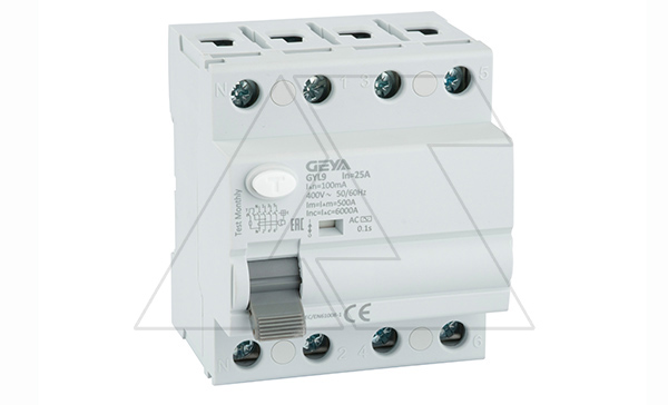 Купить УЗО GYL9-4P-25A-100mA, 4P, 25A, 6 kA, 100mA, тип AC, 4M GEYA фото