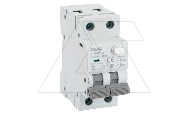 Купить Дифф. авт. выключатель GYR9NM-C6-30mA, 1P+N, 6A, хар-ка C, 6 kA, 30mA, тип A, 2M GEYA фото