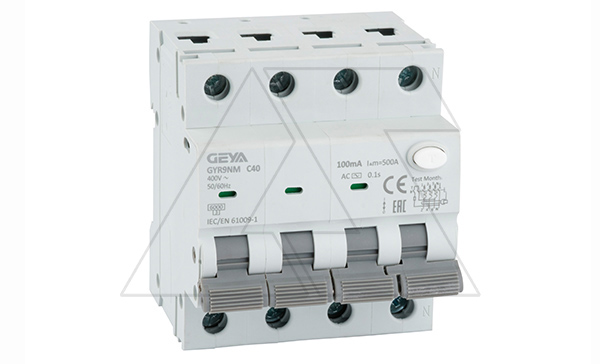 Купить Дифф. авт. выключатель GYR9NM-C40-100mA, 3P+N, 40A, хар-ка C, 6 kA, 100mA, тип AC, 4M GEYA фото