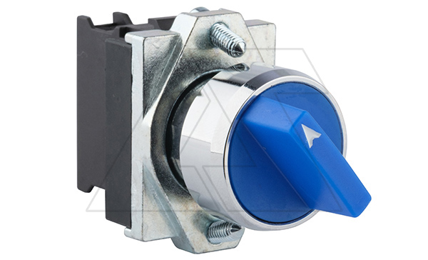 Купить Переключатель PB1S, синий, 0-I, фиксация, 1NO, 6A 230VAC/24VDC, без подсветки, 22mm, IP65 APT фото