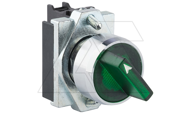 Купить Переключатель PB1S, зеленый, 0-I, фиксация, 1NO, 6A 230VAC/24VDC, с подсветкой без LED, 22mm, IP65 APT фото