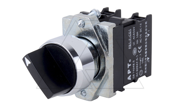 Купить Переключатель PB1S, черный, 0-I, фиксация, 1NO, 6A 230VAC/24VDC, без подсветки, 22mm, IP65 APT фото