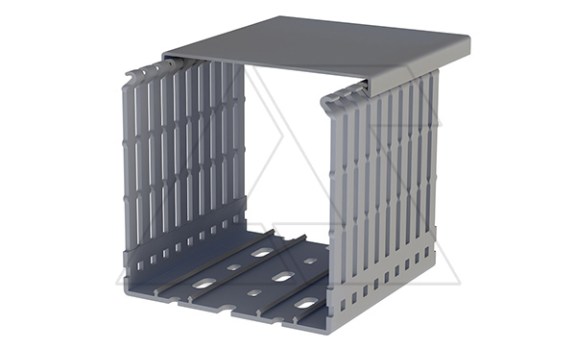 Перфокороб KKD 1001, органайзер для шкафов, 100x100х2000мм (ШxВхД), RAL 7030, серый фото