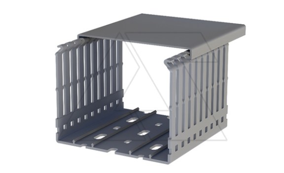 Перфокороб KKD 1008, органайзер для шкафов, 100x80х2000мм (ШxВхД), RAL 7030, серый фото