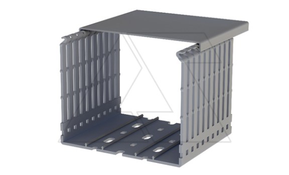 Перфокороб KKD 1201, органайзер для шкафов, 120x100х2000мм (ШxВхД), RAL 7030, серый фото