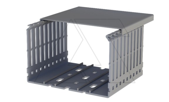 Перфокороб KKD 1208, органайзер для шкафов, 120x80х2000мм (ШxВхД), RAL 7030, серый фото