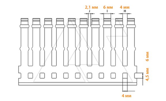 Перфокороб KKD 6060, органайзер для шкафов, 60x60х2000мм (ШxВхД), RAL 7030, серый Klemsan даташит схема