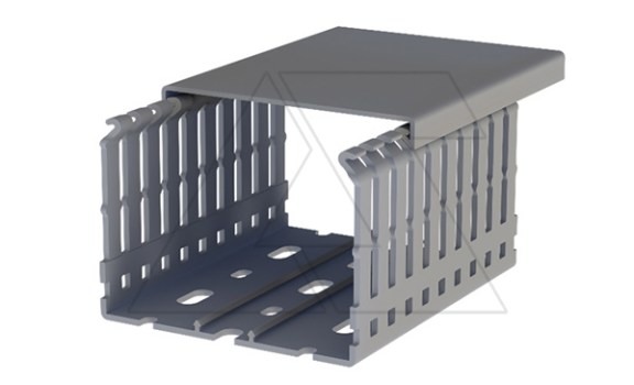 Перфокороб KKD 8060, органайзер для шкафов, 80x60х2000мм (ШxВхД), RAL 7030, серый фото