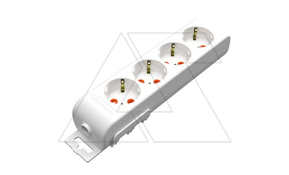 Ri-tech - Колодка розеточная 4x2P+E, со шторками, белый фото