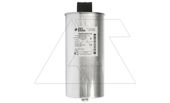 Конденсатор CSADG-0,48/33,3-HD, трехфазный, 33,3kVAr(480VAC), 28kVAr(440VAC), MKP заполненный газом, клеммник S=25mm², тяжелый режим, IP20 фото