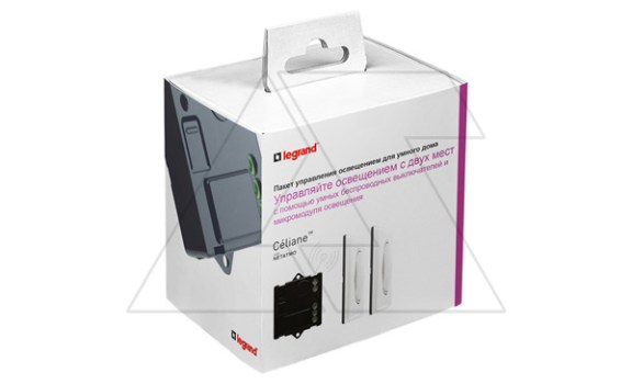 Netatmo-Celiane-Пакет для упр. освещением c 2-х мест. Реле 300Вт 240V, два умных беспр. 1-кл. выключателя, белый. Рамка белый глянец Legrand даташит схема