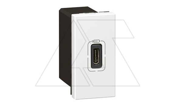 Mosaic - Розетка 1xUSB type С, 1М, 7.5V, 1500мA, винт. зажимы, белый фото