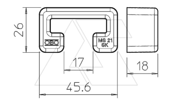 Колпачок MS4121 SK защитный, для профильных реек типа MS4121, оранжевый, полиэтилен OBO-Bettermann даташит схема