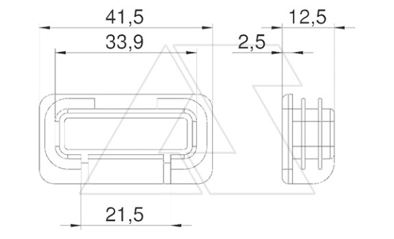 Заглушка MS4121 EK торцевая, для профильных реек типа MS4121, оранжевый, полиэтилен OBO-Bettermann даташит схема