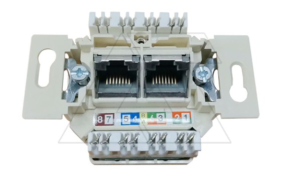 Basic 55 - Розетка телефонная 2хRJ-11 4 конт. (лицевая накладка заказывается отдельно) фото