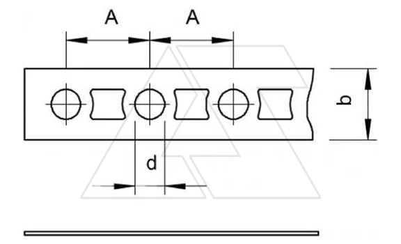 Лента 5055 LI12 FS RU монтажная перфорированная в карт. упак., 12x0,55мм, L=25м, перфор. Ø5,2мм, сталь, гальван. оцинк. OBO-Bettermann даташит схема