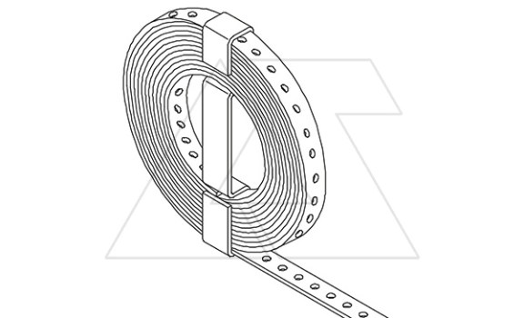 Лента 5055 L PE I 14 монтажная перфорированная, 14x3мм, L=10м, перфор. Ø5,2мм, сталь оцинк. с пластик. покрытием OBO-Bettermann даташит схема