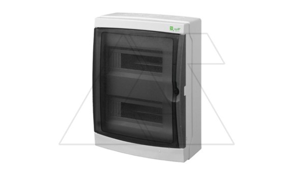 Щит навесной GALANT 2x12M, N/PE 4x 8x16+6x10mm2, дымчатая пласт. дверь, светло-серый RAL7035, 410x305x160mm, IP65 фото