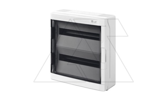Щит навесной GALANT 2x18M, N/PE 4x 10x16+10x10mm2, дымчатая пласт. дверь, светло-серый RAL7035, 464x432x160mm, IP65 фото