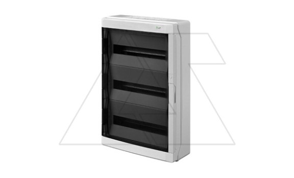 Щит навесной GALANT 3x18M, N/PE 6x 10x16+10x10mm2, дымчатая пласт. дверь, светло-серый RAL7035, 638x432x160mm, IP65 фото
