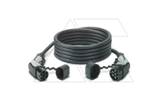 Зарядный кабель AC EV-T2G3PC-3AC32A-5,0M6,0ESBK01, Тип 2 (электромобиль), Тип 2 (зар. станция), 3Ph, 480VAC, 32A, 5m, прямой, серо-черный Phoenix Contact даташит схема