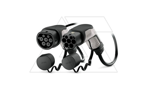 Зарядный кабель AC EV-T2G3PC-3AC32A-5,0M6,0ESBK01, Тип 2 (электромобиль), Тип 2 (зар. станция), 3Ph, 480VAC, 32A, 5m, прямой, серо-черный фото