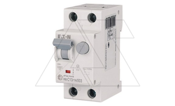 Дифф. авт. выключатель HNB-C13/1N/003, 1P+N, 13A, хар-ка C, 6kA, 30mA, тип АC, 2M фото