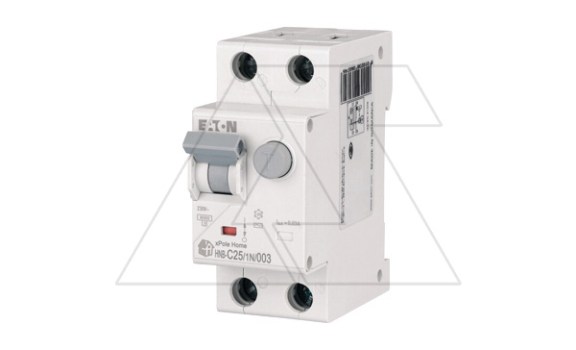 Дифф. авт. выключатель HNB-C25/1N/003, 1P+N, 25A, хар-ка C, 6kA, 30mA, тип АC, 2M фото