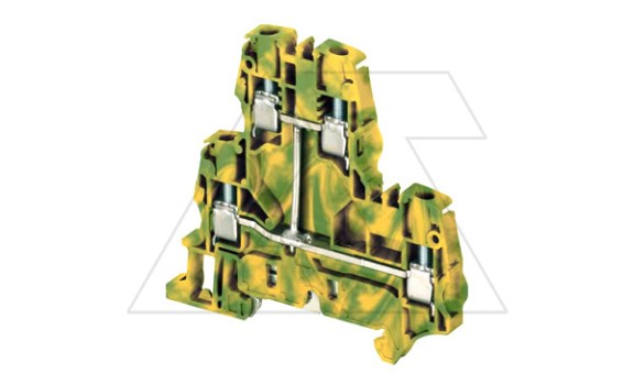 Клемма ZS6-D1-PE/6 для заземления, 2 уровня, 4 контакта, 720А/1c, ж./зеленый фото