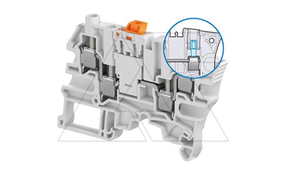 Клемма ZS6-S-4S-T2/6 винтовой зажим, с ножевым расцепителем, 4 конт, 2 тест. гнезда, 27А, 500В фото