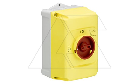 Корпус IB132-Y для MS116 MS(MO)132, IP65 желтый рукоятка красная блок. 3 замками фото