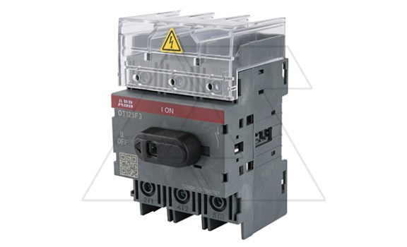Выкл. нагрузки OT125F3HY5X6ST4, 125A 3P с желто-красной выносной блок. рукояткой на 3 замка OHYS2AJ IP65 и осью OXS6X120 ABB даташит схема