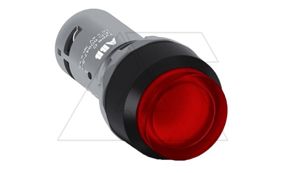 Кнопка CP4-11R-01 с подсветкой, красная, 24VAC/DC, с фиксацией, 1NC, 1A, IP66, пластик, 22mm, выступающая фото
