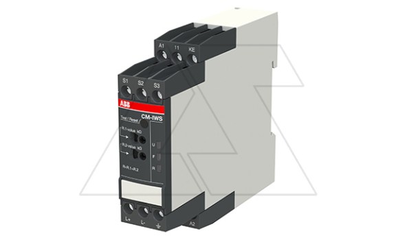 Реле контроля изоляции CM-IWS.1S, 24...240VAC/DC 0...250VAC/0...300VDC 1...100kOm 10µF сброс тест память 1CO (3A-AC15) LED 22.5mm ABB даташит схема