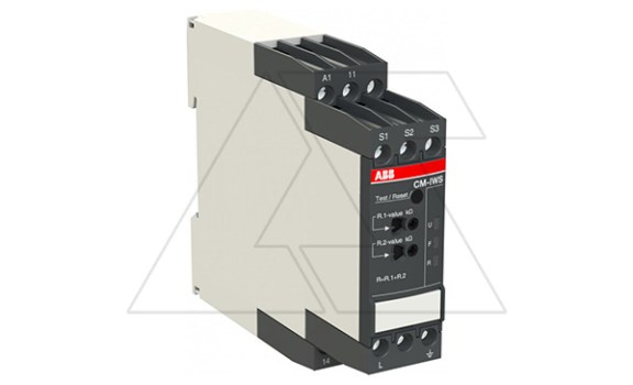 Реле контроля изоляции CM-IWS.2S, 24...240VAC/DC 0...400VAC 1...100kOm 10µF сброс тест память 1CO (3A-AC15) LED 22.5mm ABB даташит схема