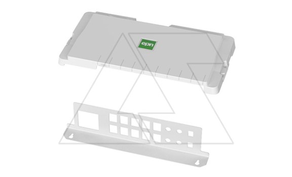 Патч-панель для щитов MSF с крышкой, 16 портов + гнездо розетки 45x45mm, белый RAL 9016 фото